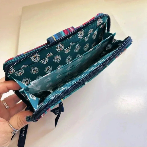 NWT Vera Bradley RFID Turnlock Wallet - Tartan Plaid - Picture 7 of 10